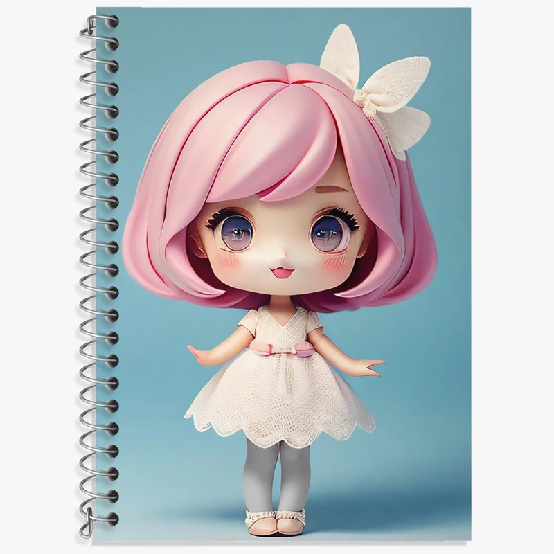 دفتر زبان 50 برگ خندالو مدل سه خط طرح دخترانه (Girlish) کد 36860