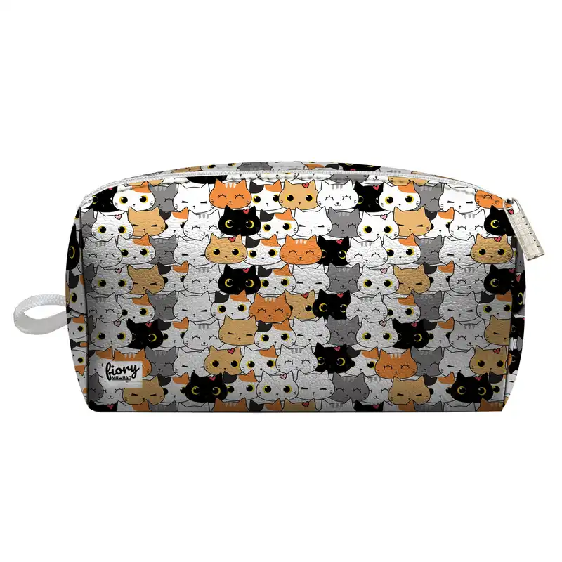 کیف لوازم آرایش زنانه مستر راد مدل گربه کیوت کد 2285 به همراه کیف پد و کیف پول مجموعه 3 عددی