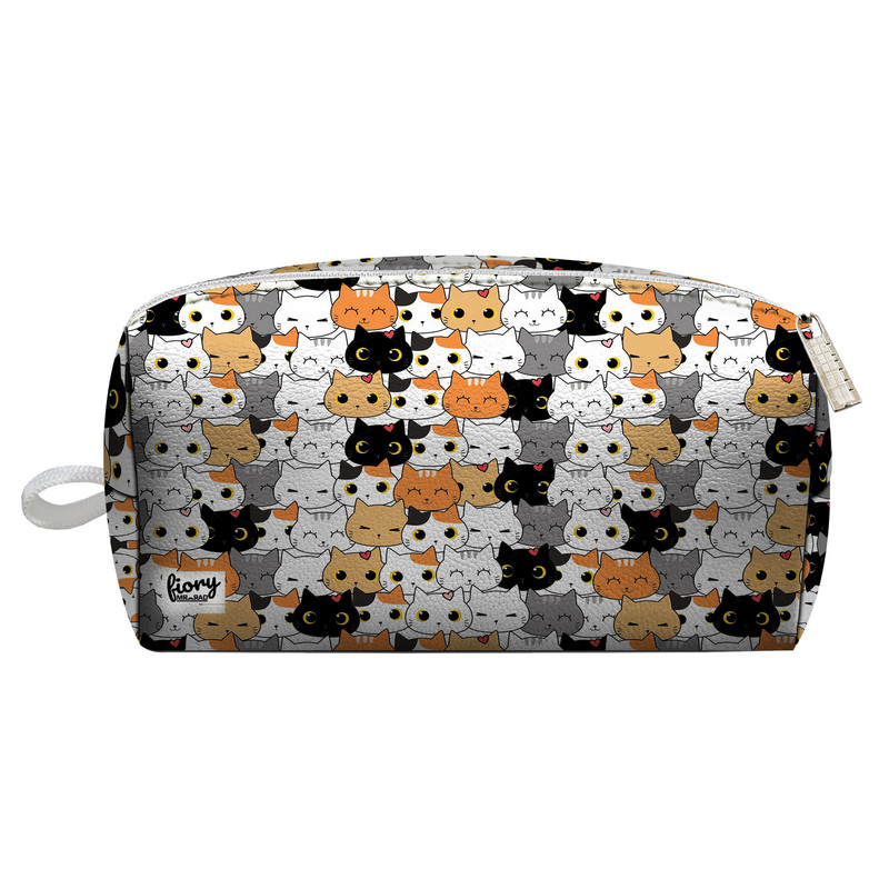 کیف لوازم آرایش زنانه مستر راد مدل گربه کیوت کد 2285 به همراه کیف پد و کیف پول مجموعه 3 عددی