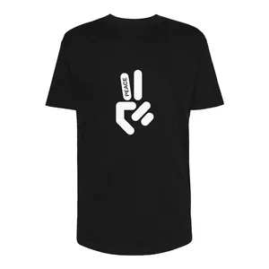 تی شرت لانگ مردانه مدل Peace کد Sh013 رنگ مشکی
