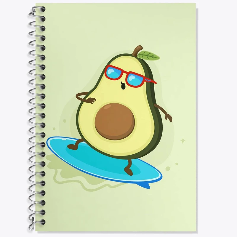 دفتر زبان 50 برگ خندالو مدل دو خط طرح آووکادو کد 29579