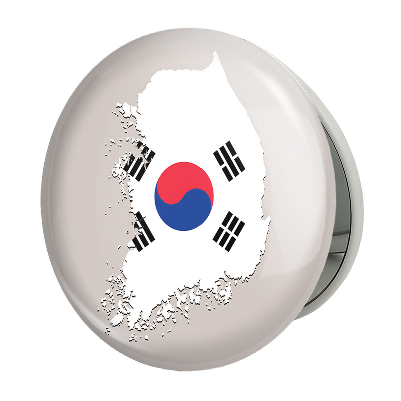 آینه جیبی خندالو طرح پرچم کره جنوبی مدل تاشو کد 20552 