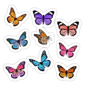 استیکر لپ تاپ و موبایل طرح پروانه مجموعه 9 عددی 