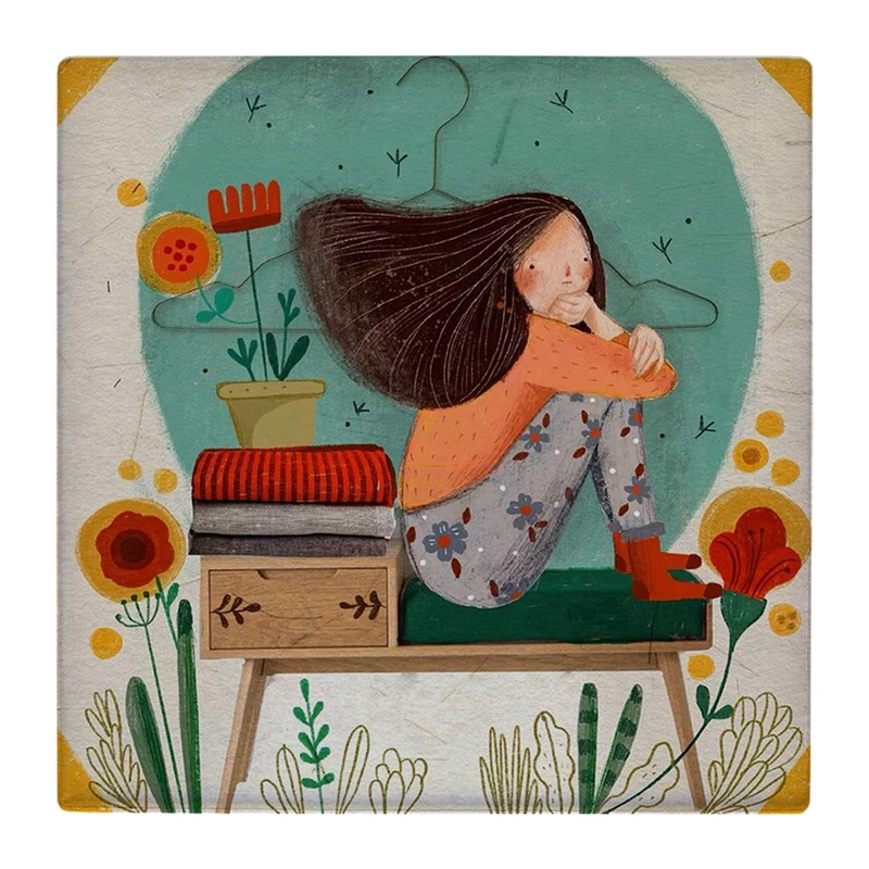 زیر لیوانی  طرح نقاشی دختر کد    4792021_3412