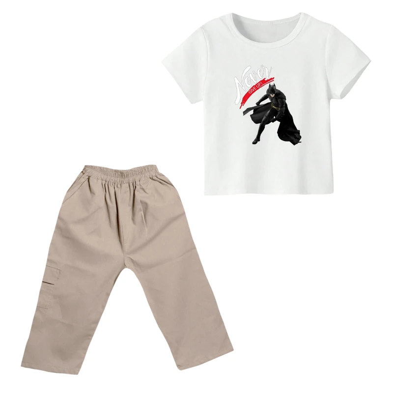 ست تی شرت و شلوارک پسرانه مدل بتمن کد ۳۵