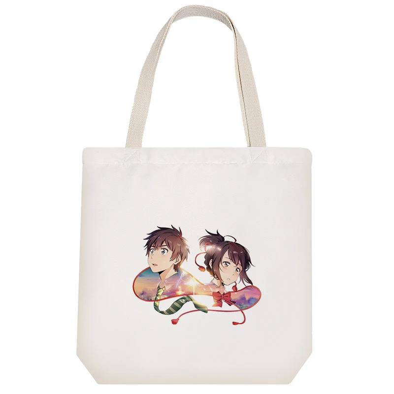 ساک خرید خندالو مدل تاکی تاچیبانا و میتسویا میامیزو انیمه نام تو Your Name کد 1321