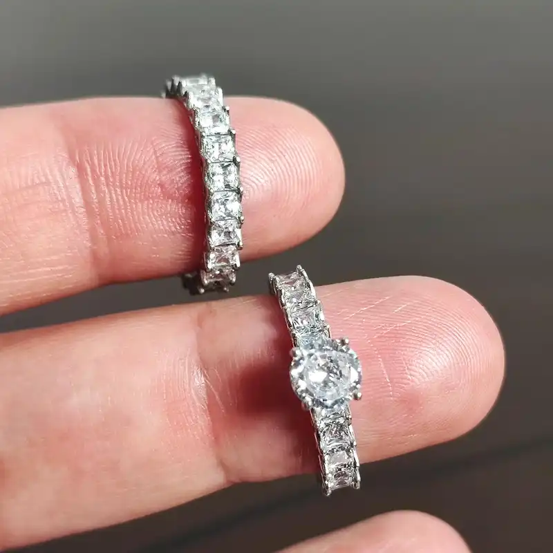 ست حلقه و پشت حلقه نقره زنانه مدل JW5082