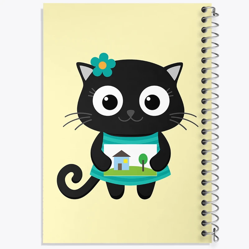 دفتر مشق 100 برگ خندالو طرح گربه نقاش کد N1054