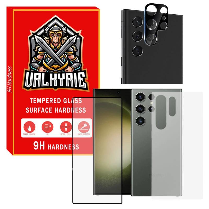 محافظ لنز دوربین والکری مدل MTLFULTP-V1 مناسب برای گوشی موبایل سامسونگ Galaxy S23 Ultra به همراه محافظ صفحه نمایش و محافظ پشت گوشی