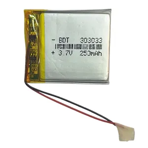 باتری لیتیومی دی ام سل مدل BDT-303033 ظرفیت 250 میلی آمپر ساعت