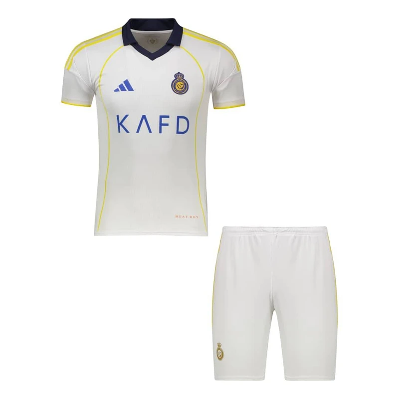 ست پولوشرت آستین کوتاه و شلوارک ورزشی پسرانه مدل دوم النصر طرح رونالدو کد 2026