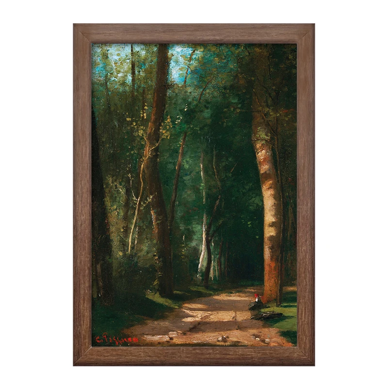 تابلو خندالو طرح نقاشی کوچه در یک جنگل اثر کامیل پیسارو کد F12340