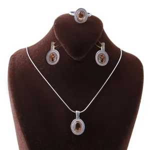    نیم ست نقره زنانه بازرگانی میلادی مدل الکساندریت کد NTR_254