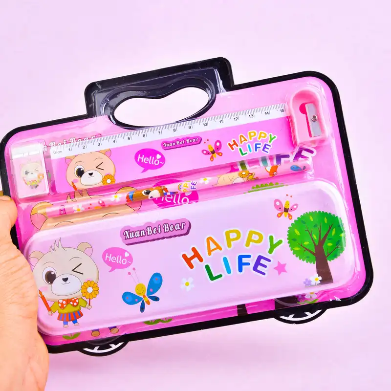 بسته لوازم تحریر مدل خرسی مجموعه 5 عددی