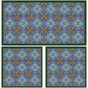 ست رومیزی سه تکه طرح کاشی کد 9704