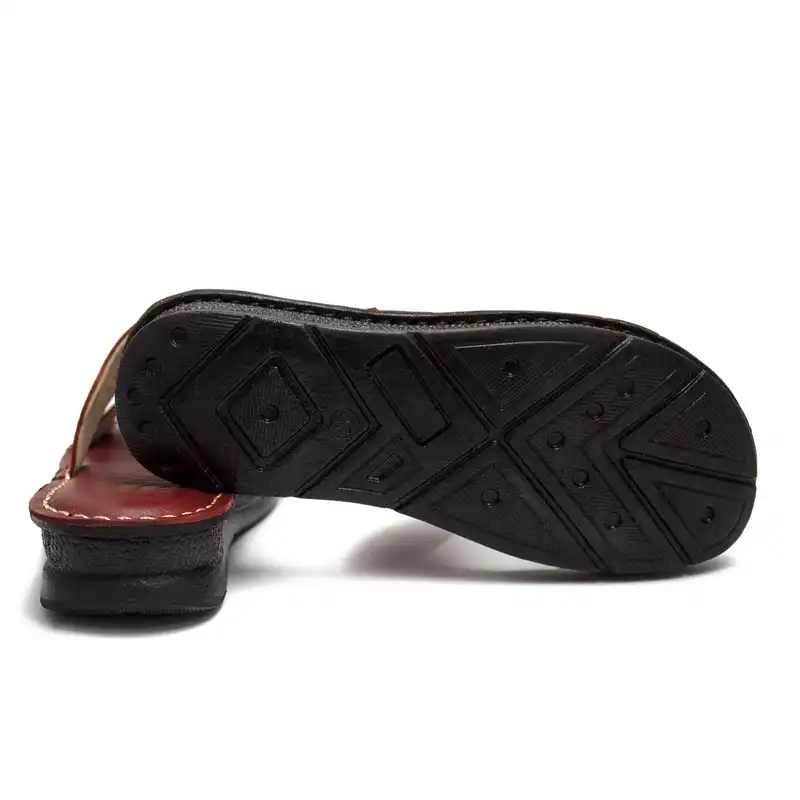 دمپایی زنانه مدل یاپراق رنگ زرشکی