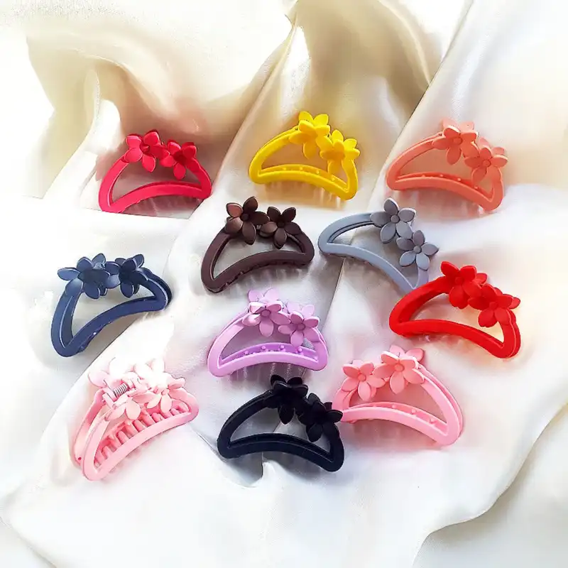 کلیپس مو زنانه مدل دو گل مینیاتوری شمعی