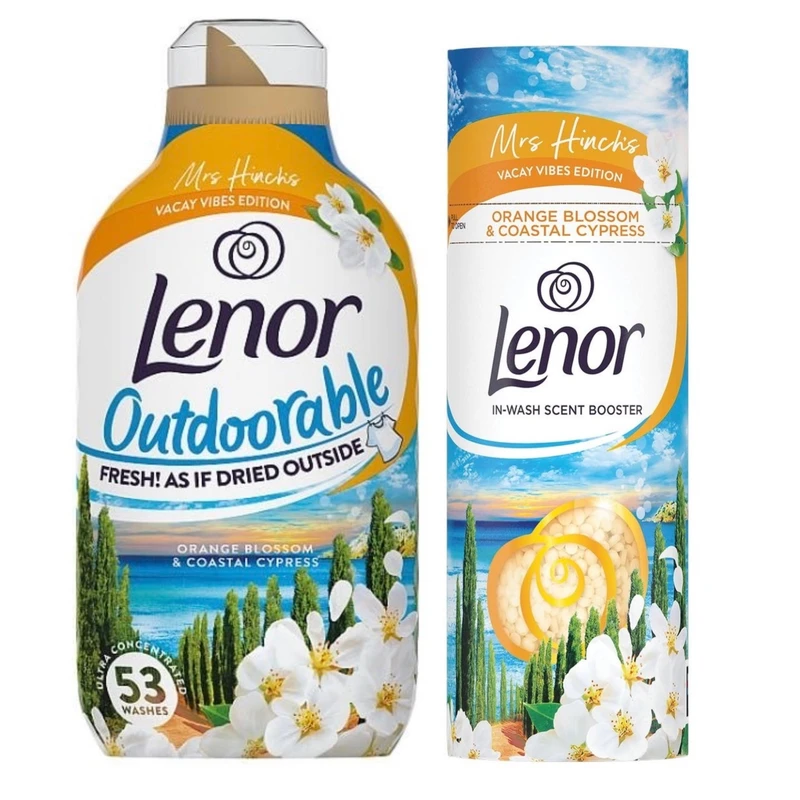 مایع نرم کننده و خوشبوکننده لباس ماشینی مخصوص لباس های روشن و تیره و لنور مدل vacay vibes حجم 742 میلی لیتر بسته 2 عددی