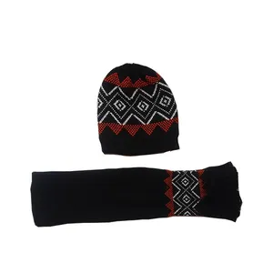 ست کلاه و شال گردن بافتنی پسرانه مدل 029