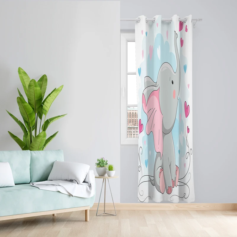 پرده طرح کودک مدل مخمل پانچی کد 2022 z سایز 140x200 سانتی متر