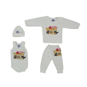 ست 4 تکه لباس نوزادی مدل سه خرس