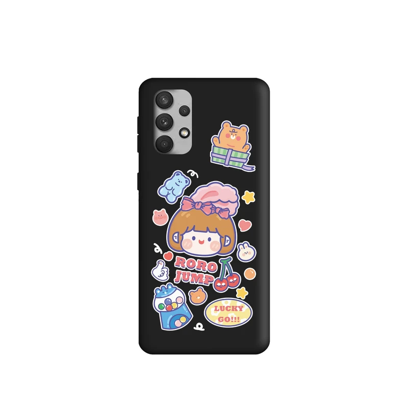 کاور طرح دختر و خرس کد t547 مناسب برای گوشی موبایل سامسونگ Galaxy A32 4g