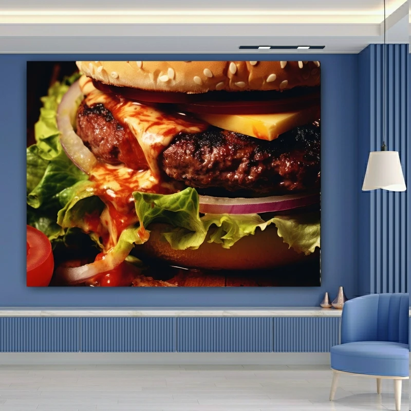  پوستر طرح مخمل همبرگر مدل پنیری کد FP104820