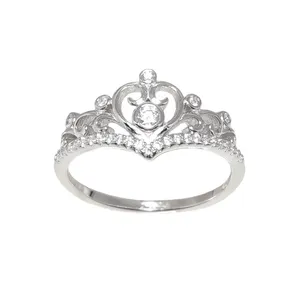 انگشتر نقره زنانه مدل تاج  کد 10019