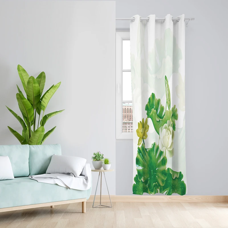 پرده طرح برگ مدل مخمل پانچی کد 2441 z سایز 140x200 سانتی متر