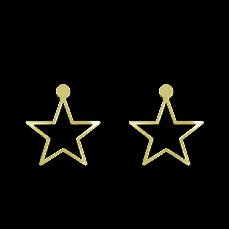 گوشواره طلا 18 عیار زنانه مدوپد مدل ستاره کد GA1-15466
