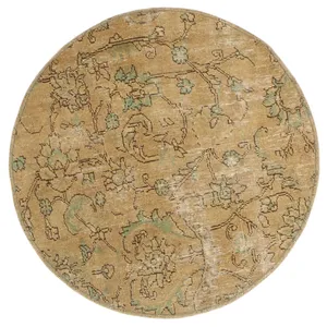 فرش دستبافت رنگ شده یک متری طرح وینتیج کد 537266