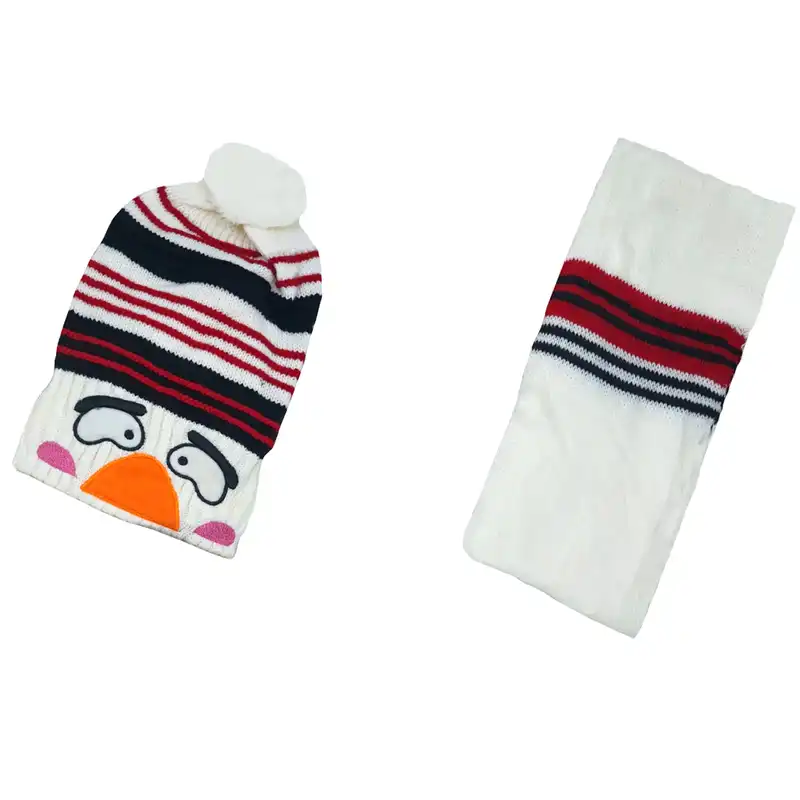 ست کلاه و شال گردن بافتنی بچگانه مدل S401