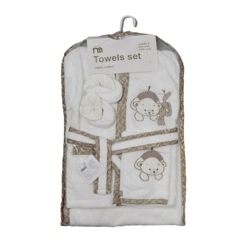 ست 5 تکه حوله پالتویی کودک مادرکر مدل خرسی