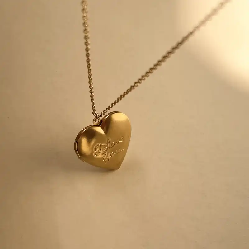 گردنبند زنانه مدل قاب عکس جادویی طرح لاکت قلب 444