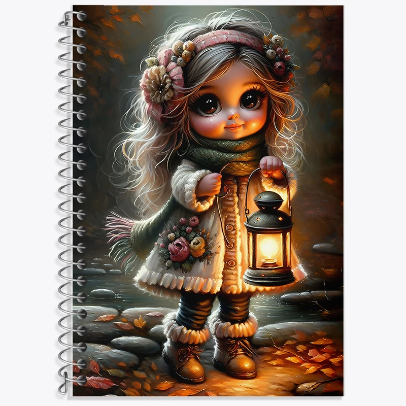 دفتر زبان 50 برگ خندالو مدل سه خط طرح دخترانه کد F6691