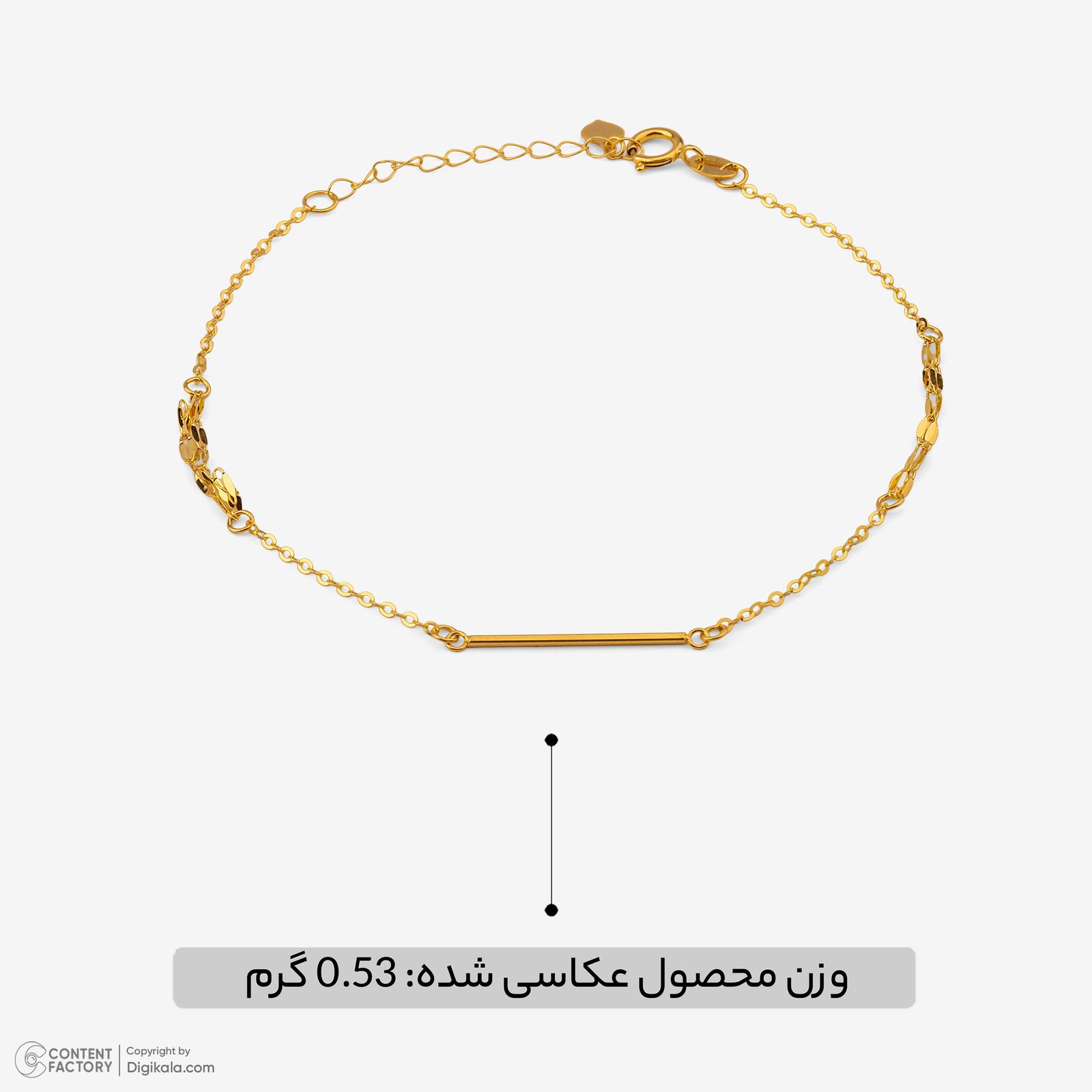 دستبند زنجیری طلا 18 عیار زنانه روبی آرت گالری مدل 313549 -  - 5