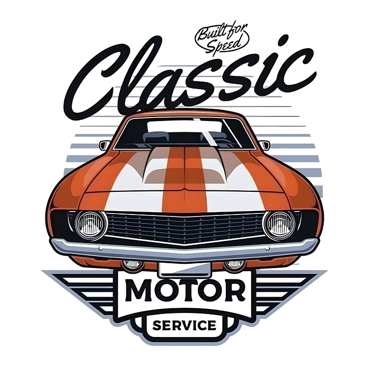 استیکر پارچه و لباس پاد آفرین مدل ماشین کلاسیک کد S5130