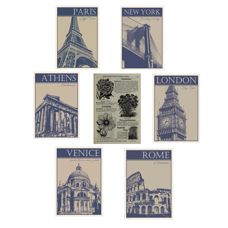 پوستر طرح وینتیج کد ۰۲ بسته ۷ عددی