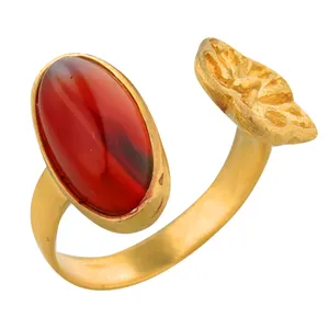 انگشتر زنانه گالری عزیزی طرح گل مدل 14657