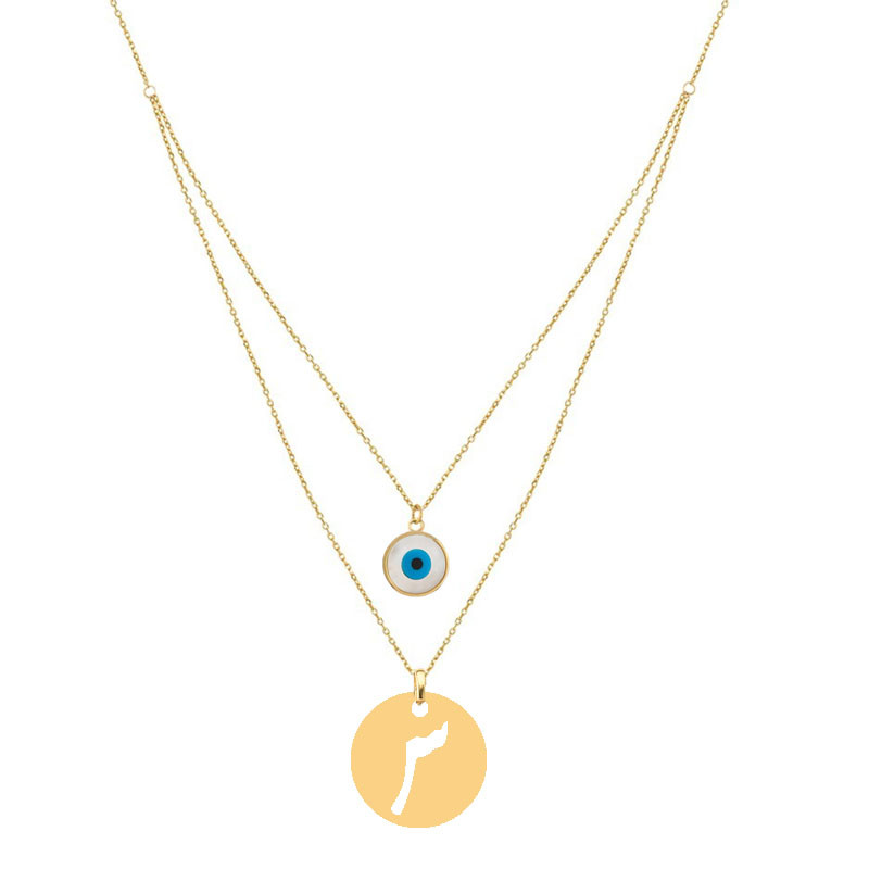 گردنبند طلا 18 عیار زنانه کرابو مدل س چشم نطر Kr72852