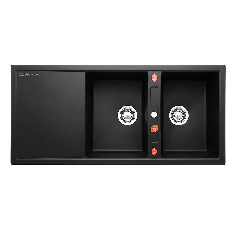 سینک ظرفشویی گرانیت توکار دو لگنه آخنبرگ مدل GS-204