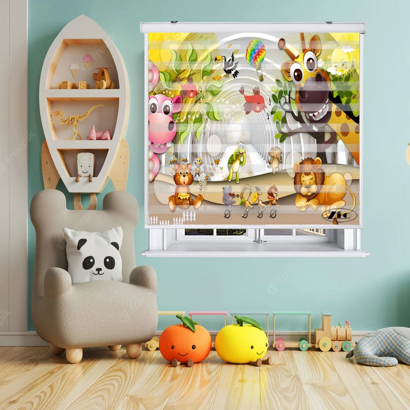 پرده زبرا زیو کد K3093 سایز 150X150 سانتی متر