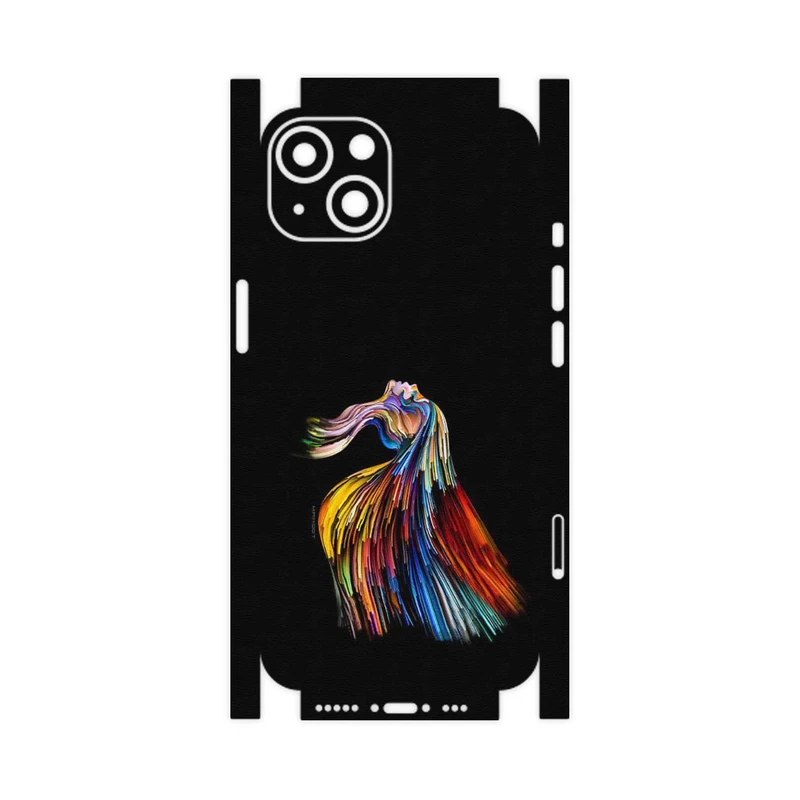 برچسب پوششی ماهوت مدل Rainbow Hair Digital Art-FullSkin مناسب برای گوشی موبایل اپل iPhone 13