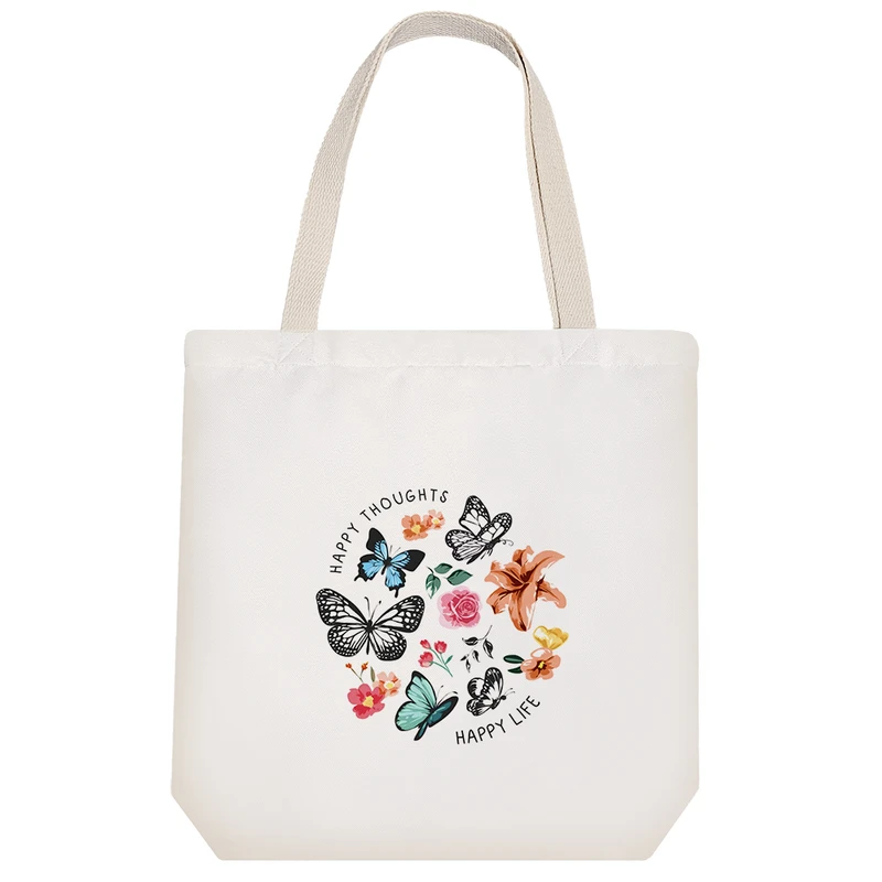 ساک خرید خندالو طرح پروانه و گل کد H296