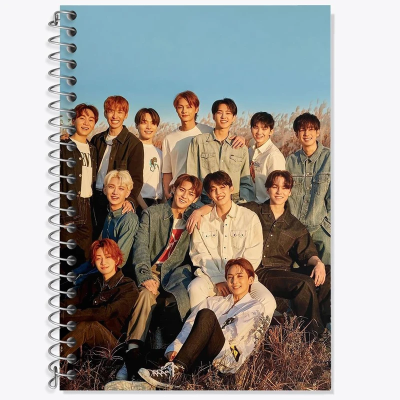 دفتر زبان 50 برگ خندالو مدل دو خط طرح گروه سونتین Seventeen کد 12485