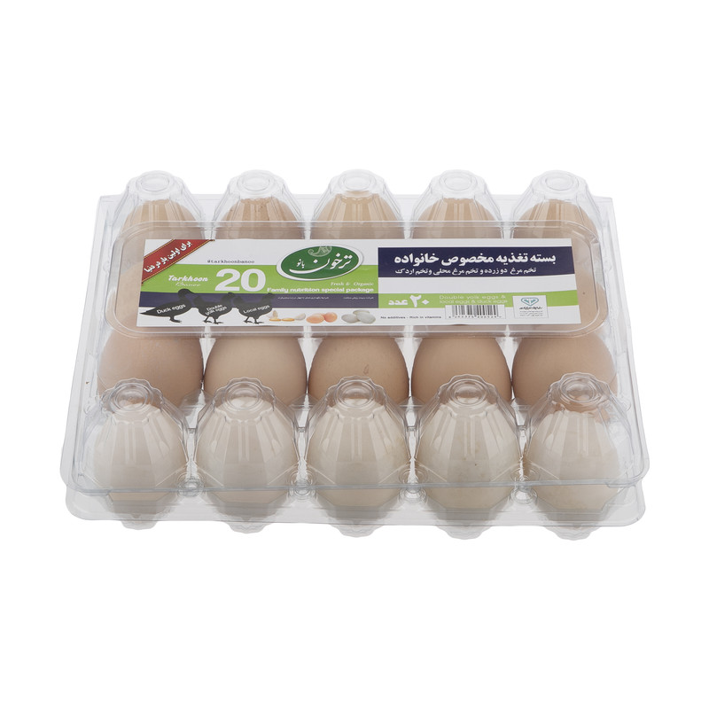 تخم مرغ بسته تغذیه مخصوص خانواده ترخون بانو بسته 20 عددی