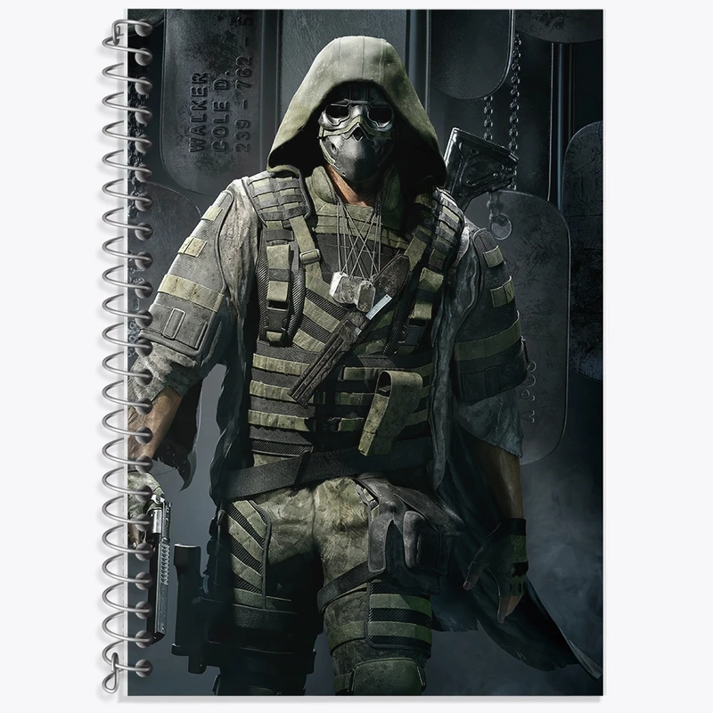 دفتر زبان 50 برگ خندالو مدل دو خط طرح کال اف دیوتی (Call of duty) کد F310