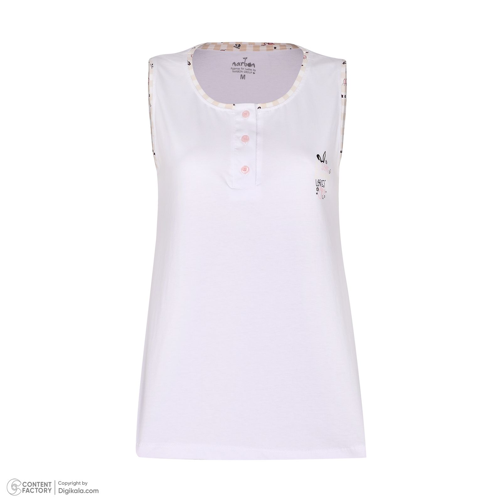 ست تاپ و شلوارک زنانه ناربن مدل 15211128 رنگ سفید -  - 5