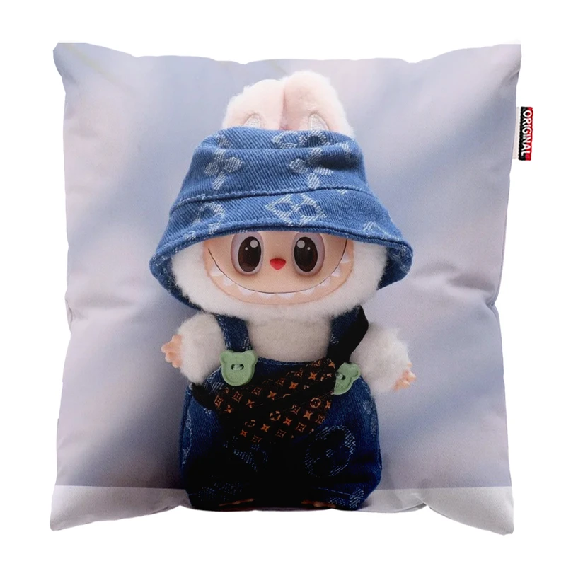 کوسن پاد آفرین مدل عروسک لبوبو کد PK402152 سایز 40*40 سانتی متر