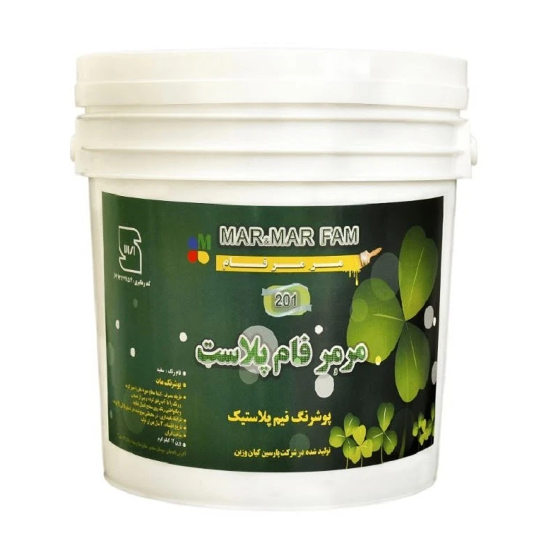 رنگ نیم پلاستیک سفید مات مرمرفام کد ممتاز وزن 4 کیلوگرم